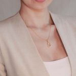 14K Yellow Gold Trinity Knot Diamond Set Pendant - Gallery Thumbnail Image