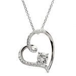 Silver Heart Pendant Encrusted With Crystal St22 - Gallery Thumbnail Image