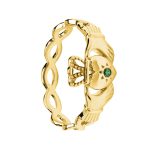 14kt Gold Vermeil Green CZ Claddagh Ring GVL116 - Gallery Thumbnail Image