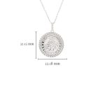 Sterling Silver Celtic Miraculous St. Christopher Medal Necklace with measurements - Gallery Thumbnail Image