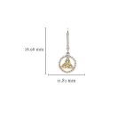 Sterling Silver CZ Trinity Drop Earrings with Gold Plated Detail with measurement - Gallery Thumbnail Image