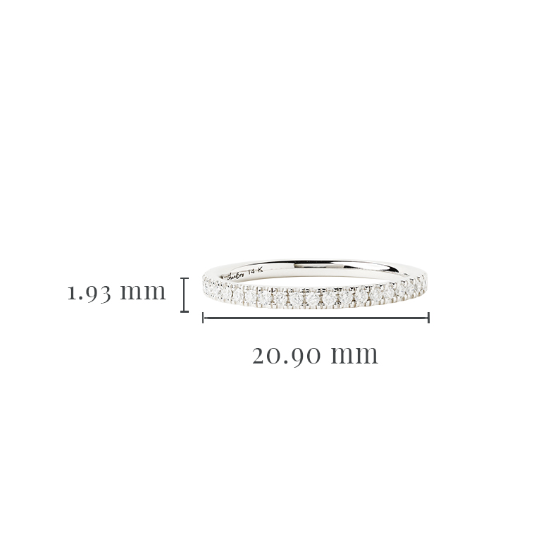 14kt White Gold Lab-Grown Diamond Celtic Wedding Ring With Measurement