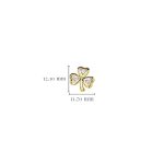 14kt Gold Vermeil Shamrock Stud Earrings with White Sapphires With Measurements - Gallery Thumbnail Image